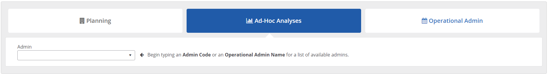 Ad-Hoc Analyses Admin Search