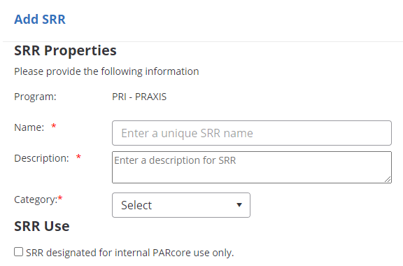 PARcore Add SRR Options