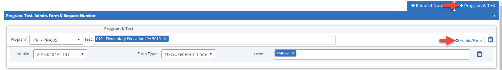 PARcore Run SRR Program and Test and Admin and Form example