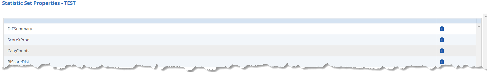 PARcore Statistic Set Select Test Statistics example